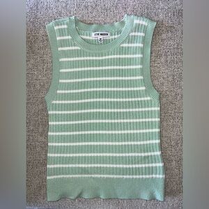 {Steve Madden} Mint and White Striped Knit Tank